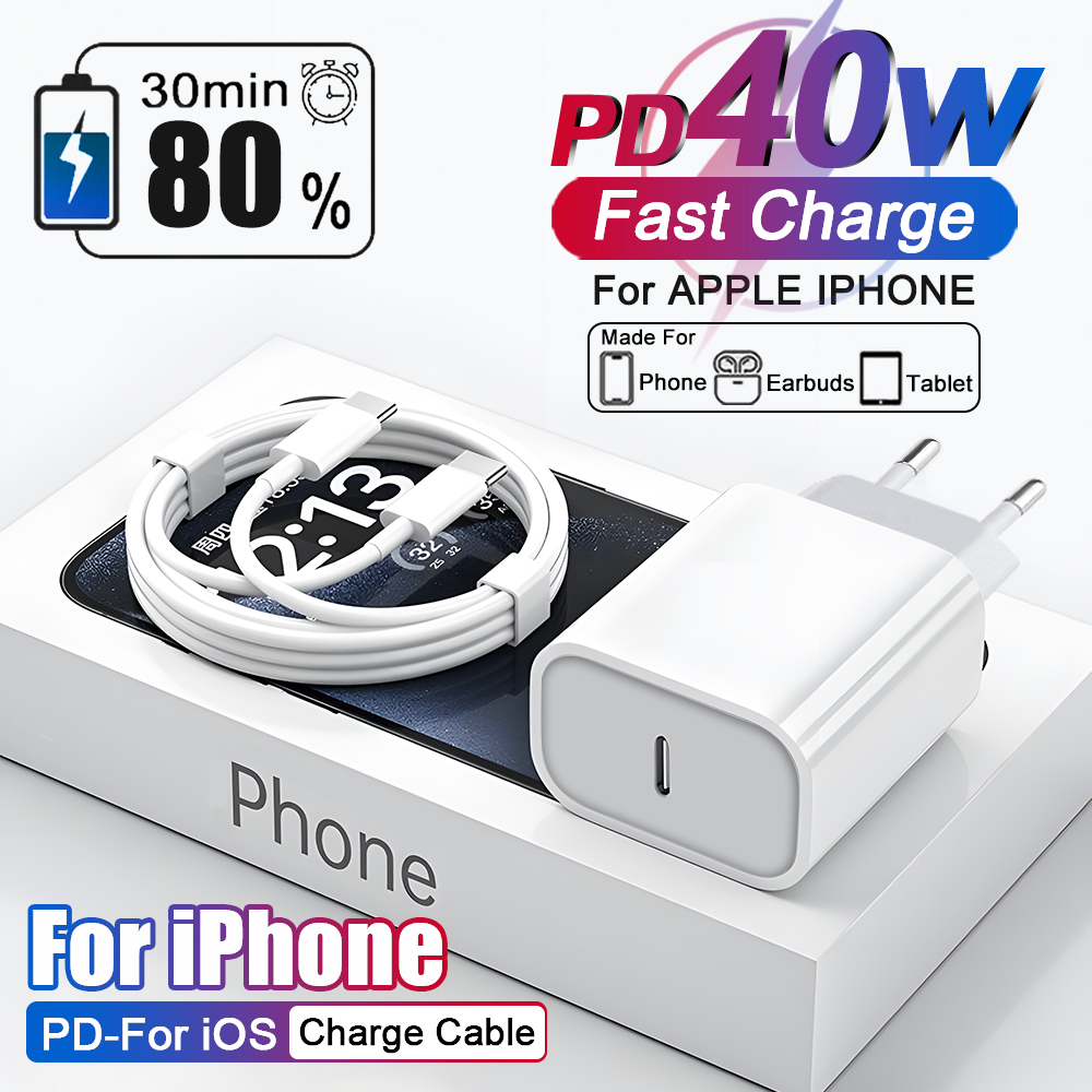 Tech Accessories Phone - US EU Adapter PD 40W Fast