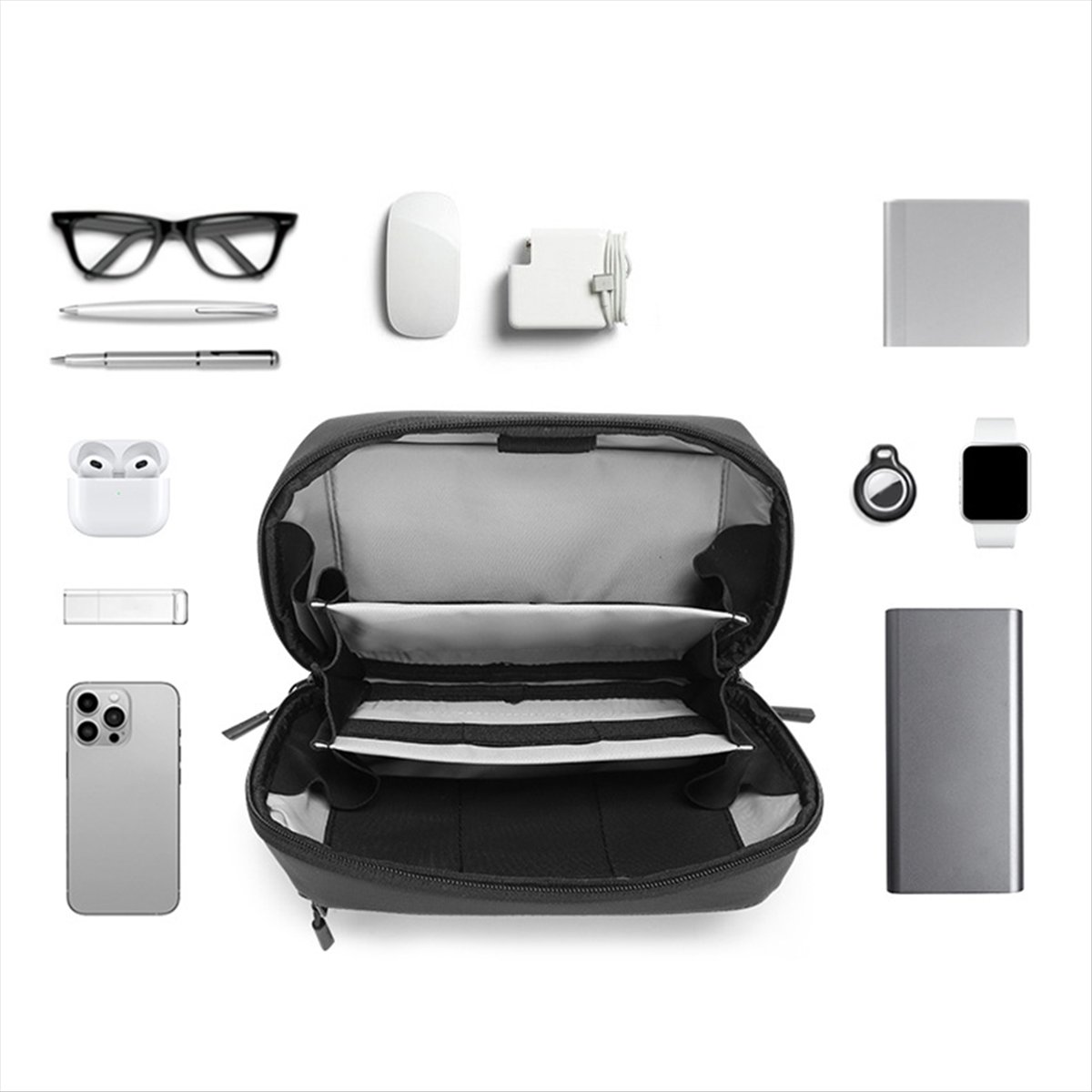 Tech Accessories Travel - ☶❈＊♥AC1578-Waterproof Tech Pouch Multi-Layer Organizer Case